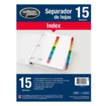 SEPARADOR CARTA INDEX 15 DIV P1365 ATADO DE 3 PZAS.