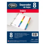 SEPARADOR CARTA INDEX 8 DIV P1346 ATADO DE 4 PZAS.