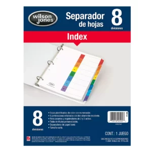 SEPARADOR CARTA INDEX 8 DIV P1346 ATADO DE 4 PZAS.