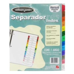 SEPARADOR CARTA INDEX MENSUAL P1368 ATADO DE 3 PZAS.