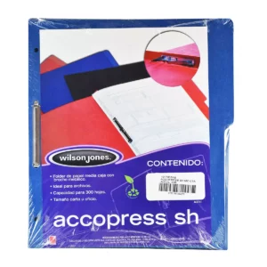 FOLDER CARTA ACCOPRESS M/C AZUL OBS 4554 ATADO DE 10 PZAS.