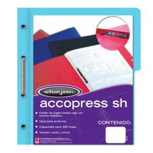FOLDER CARTA ACCOPRESS M/C AZUL CLA 4553 ATADO DE 10 PZAS.