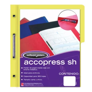 FOLDER OFICIO ACCOPRESS M/C AMARILLO 4563 ATADO DE 10 PZAS.