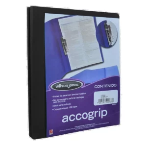 FOLDER CARTA ACCOGRIP PALANCA NEGRO ATADO DE 4 PZAS.