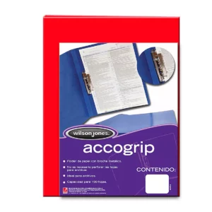 FOLDER OFICIO ACCOGRIP PALANCA ROJO ATADO DE 4 PZAS.