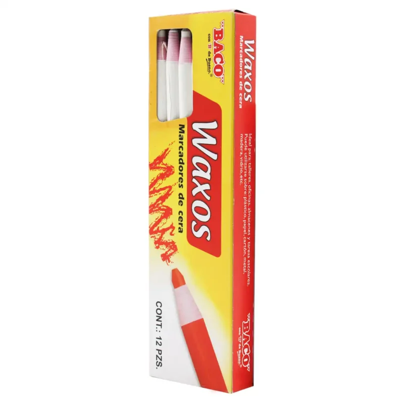 MARCADOR DE CERA WAXOS BLANCO ATADO DE 12 PZAS. - Imagen 2