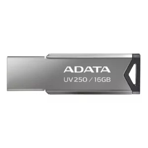 MEMORIA USB ADATA AUV250 16GB METALICA PLATA-NEGRO ATADO DE 2 PZAS.