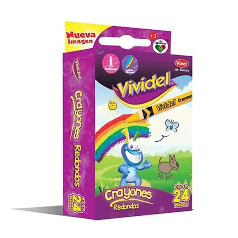 CRAYON VIVIDEL NORMAL C/24 2009 ATADO DE 3 PZAS.