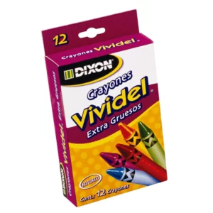 CRAYON VIVIDEL EXTRA GRUESO C/12 2018 ATADO DE 5 PZAS.