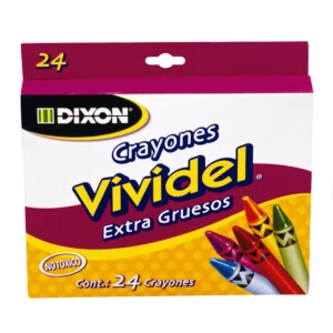 CRAYON VIVIDEL EXTRA GRUESO C/24 2019 ATADO DE 3 PZAS.