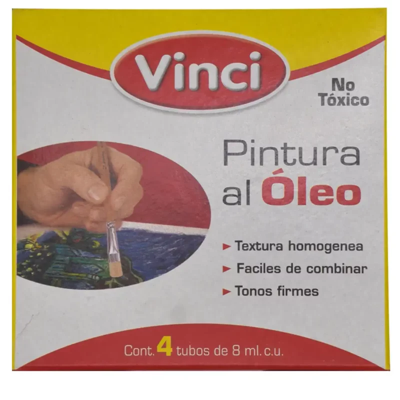 PINTURA OLEO 8ML ROJO VINCI  7 ATADO DE 4 PZAS. - Imagen 4
