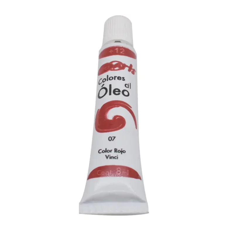PINTURA OLEO 8ML ROJO VINCI  7 ATADO DE 4 PZAS.