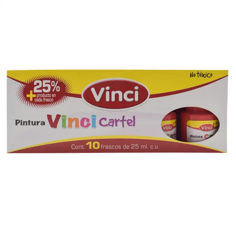 PINTURA CARTEL 25ML ROJO 54A. ATADO DE 10 PZAS. - Imagen 2