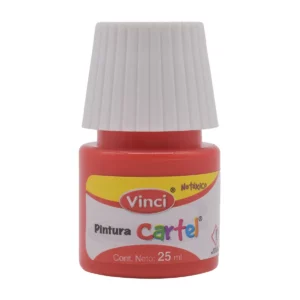 PINTURA CARTEL 25ML ROJO 54A. ATADO DE 10 PZAS.