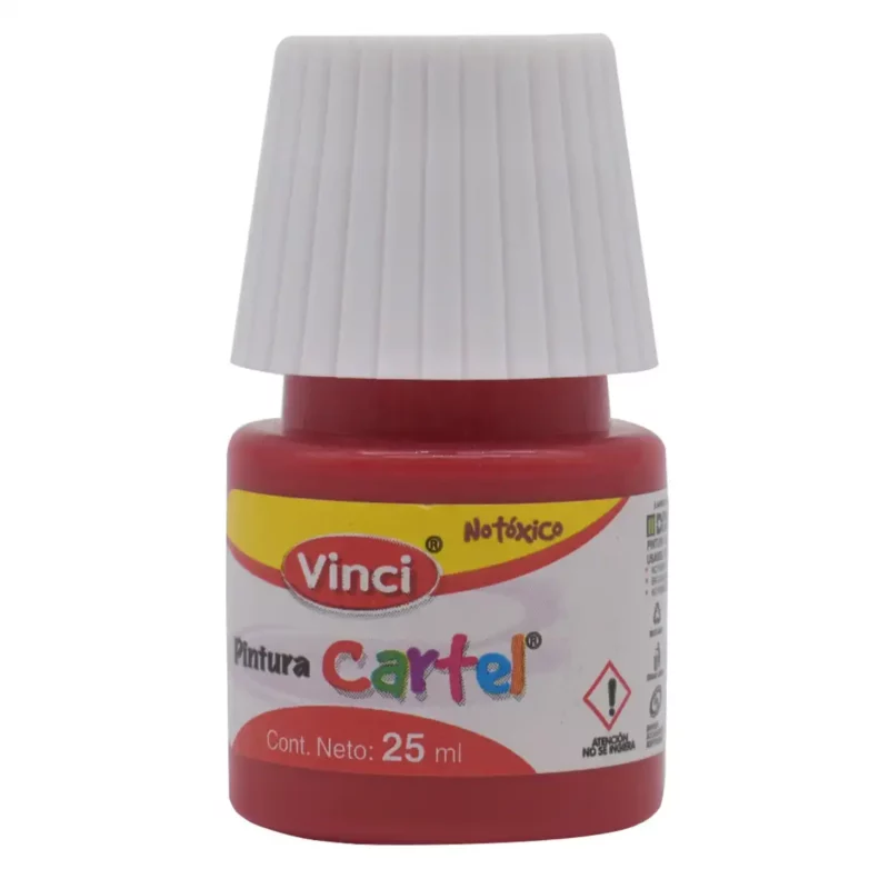 PINTURA CARTEL 25ML CARMIN 55 ATADO DE 10 PZAS.