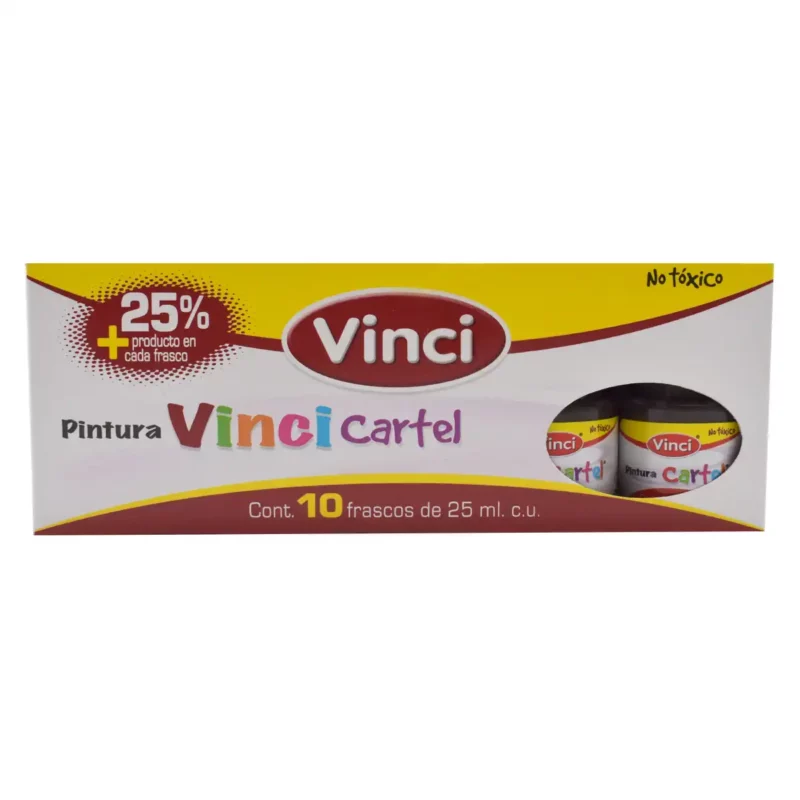 PINTURA CARTEL 25ML CAFE 57A. ATADO DE 10 PZAS. - Imagen 2