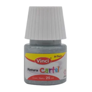 PINTURA CARTEL 25ML PLATA 70 ATADO DE 10 PZAS.