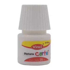 PINTURA CARTEL 25ML BLANCO P/LETRERO 72 ATADO DE 10 PZAS.