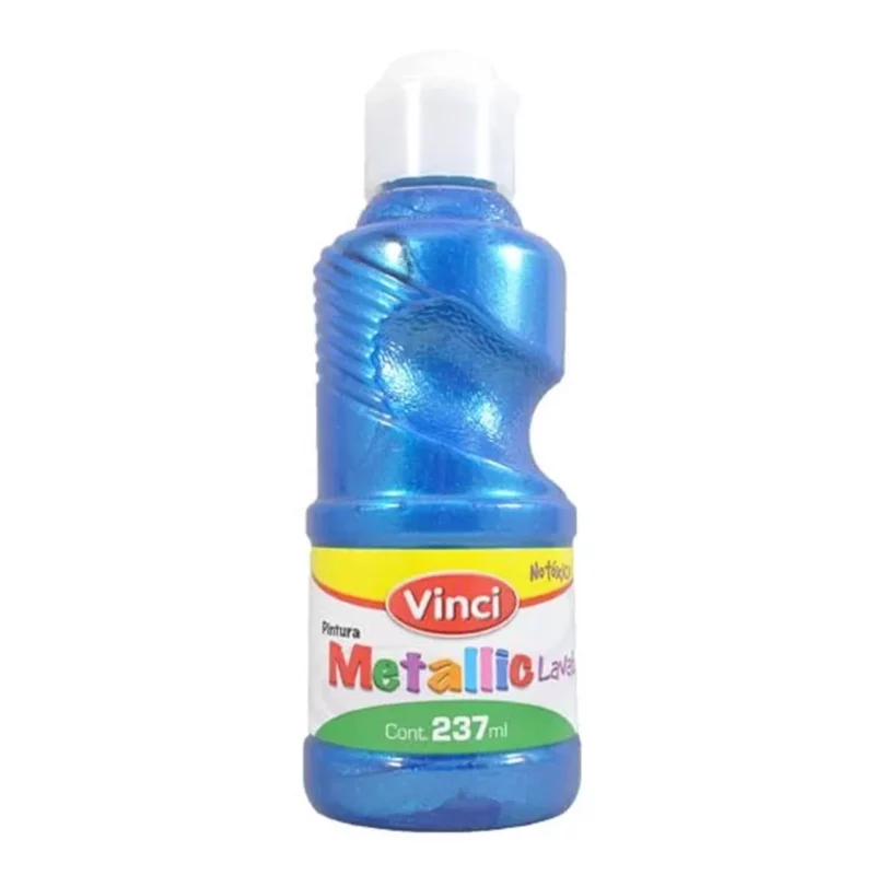 PINTURA PARA DEDOS METALICA 237ML AZUL. ATADO DE 2 PZAS.