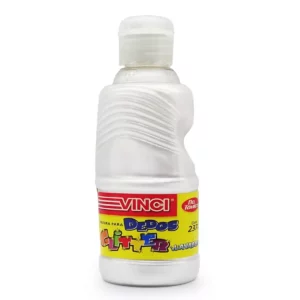 PINTURA PARA DEDOS GLITTER 237ML BLANCO ATADO DE 2 PZAS.
