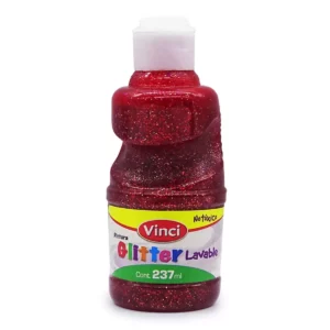 PINTURA PARA DEDOS GLITTER 237ML ROJO ATADO DE 2 PZAS.