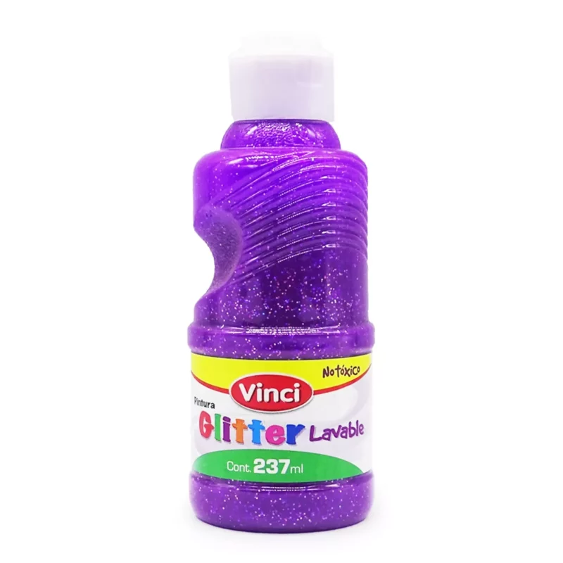 PINTURA PARA DEDOS GLITTER 237ML VIOLETA ATADO DE 2 PZAS.