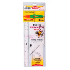 JUEGO GEOMETRICO REGULAR C/COMPAS 8049/8932 ATADO DE 2 PZAS.