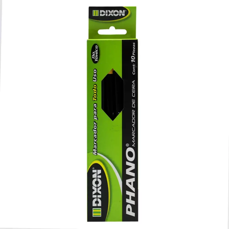 MARCADOR DE CERA PHANO 2085 NEGRO ATADO DE 10 PZAS.