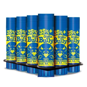 LAPIZ ADHESIVO BULLY 11GRS ATADO DE 12 PZAS.