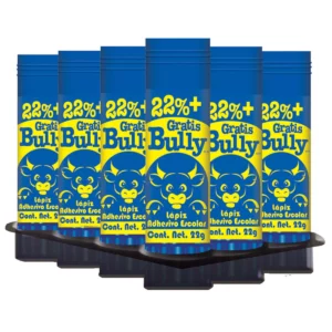 LAPIZ ADHESIVO BULLY 22GRS ATADO DE 12 PZAS.