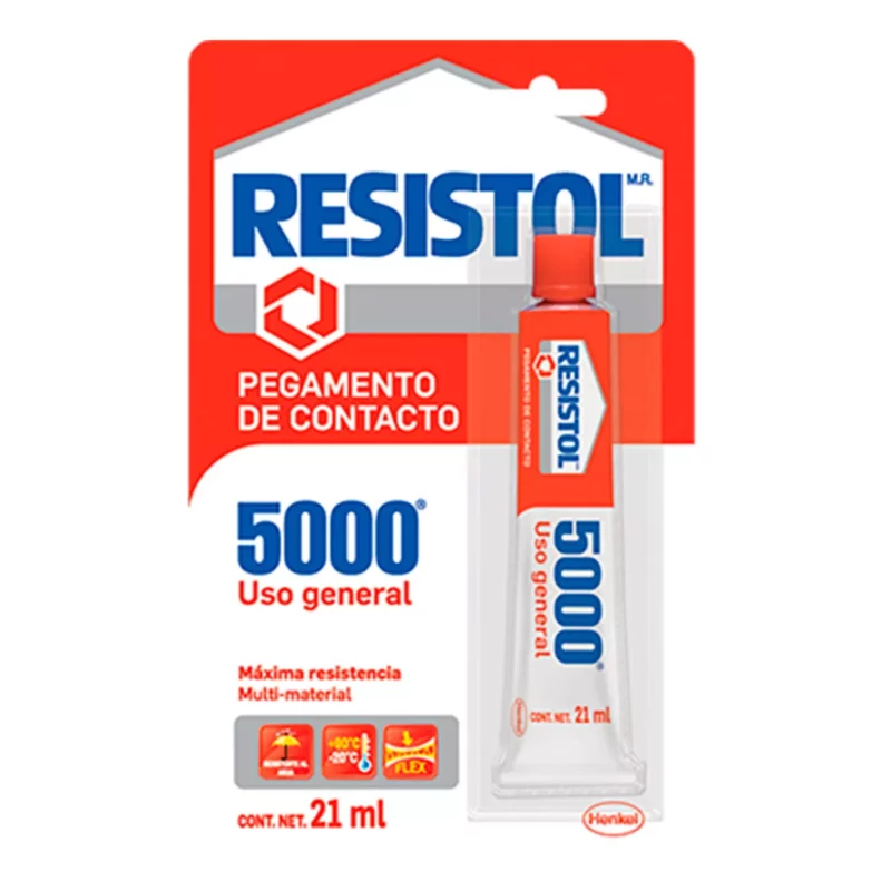 PEGAMENTO RESISTOL 5000 EN TUBO 21ML ATADO DE 5 PZAS.