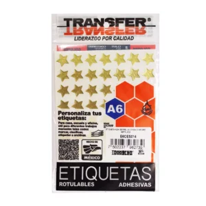 ETIQUETA ADHESIVA ESTRELLA CHICA ORO ATADO DE 10 PZAS.