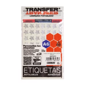 ETIQUETA ADHESIVA ESTRELLA CHICA PLATA ATADO DE 10 PZAS.