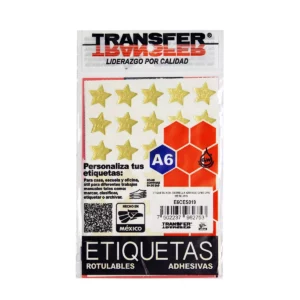 ETIQUETA ADHESIVA ESTRELLA GRANDE ORO ATADO DE 10 PZAS.