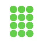 ETIQUETA ADHESIVA CIRCULO A6 VERDE ATADO DE 10 PZAS.
