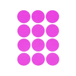 ETIQUETA ADHESIVA CIRCULO A6 ROSA ATADO DE 10 PZAS.