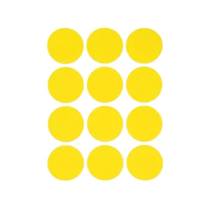 ETIQUETA ADHESIVA CIRCULO A6 AMARILLO ATADO DE 10 PZAS.