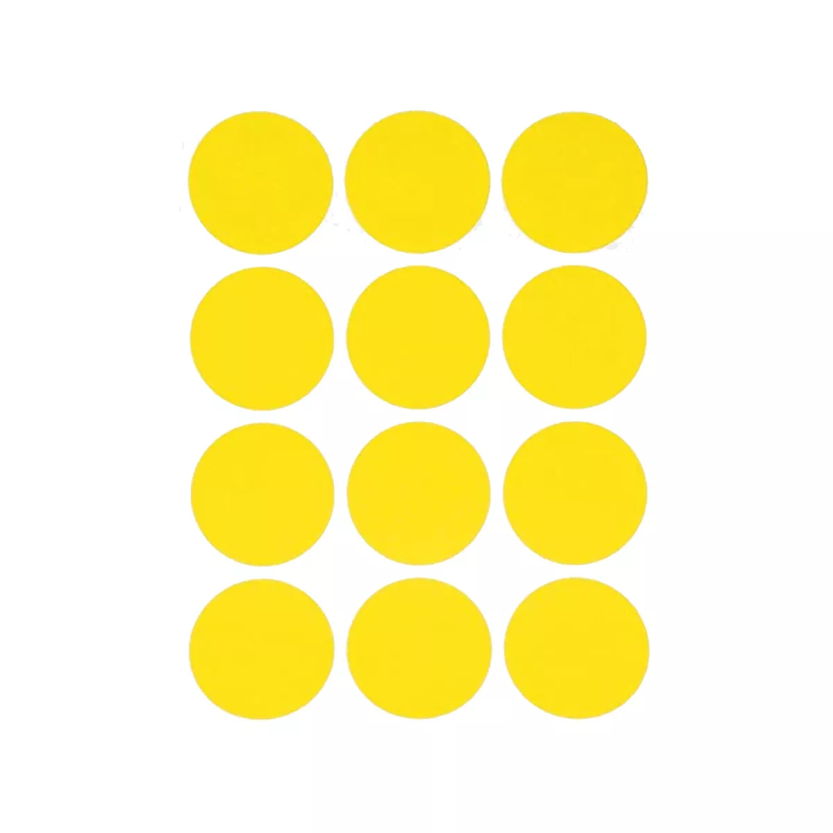 ETIQUETA ADHESIVA CIRCULO A6 AMARILLO ATADO DE 10 PZAS.