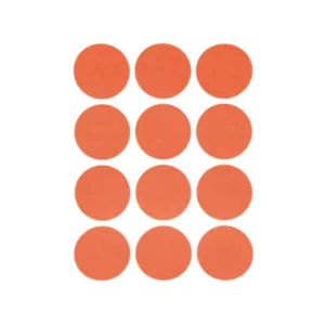 ETIQUETA ADHESIVA CIRCULO A6 NARANJA ATADO DE 10 PZAS.