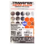 ETIQUETA ADHESIVA A6 19MM REDONDA PLATA METALICO ATADO DE 10 PZAS.