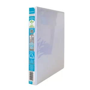 CARPETA BINDER MAX C/CRIST "D" 1" BLANCA ATADO DE 2 PZAS.