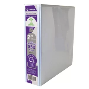 CARPETA BINDER MAX C/CRIST "D" 2" BLANCA