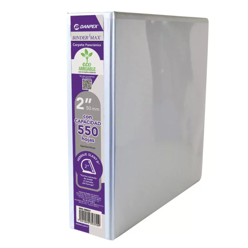 CARPETA BINDER MAX C/CRIST "D" 2" BLANCA