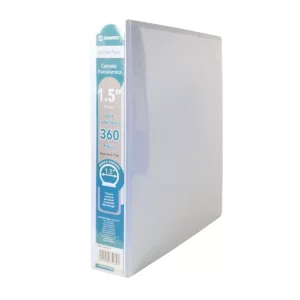 CARPETA BINDER MAX C/CRIST "O" 1.5" BLANCA ATADO DE 2 PZAS.