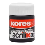 PINTURA ACRILICA KORES 20ML NEGRO ATADO DE 12 PZAS.