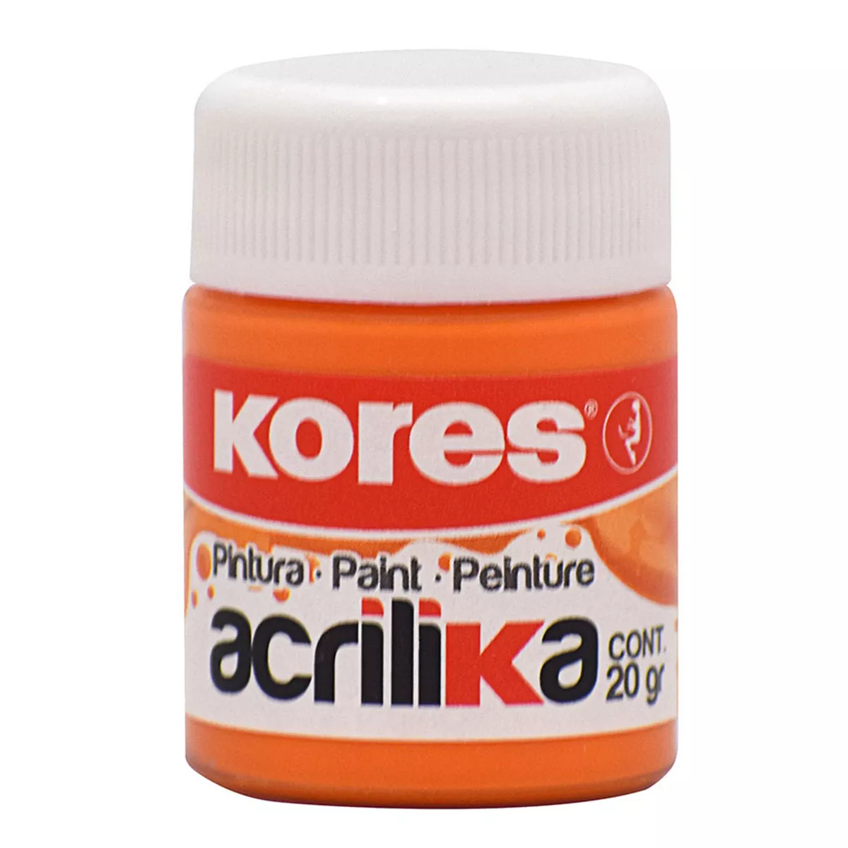 PINTURA ACRILICA KORES 20ML NARANJA ATADO DE 12 PZAS.