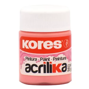 PINTURA ACRILICA KORES 20ML ROSA ATADO DE 12 PZAS.