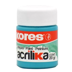 PINTURA ACRILICA KORES 20ML TURQUESA ATADO DE 12 PZAS.