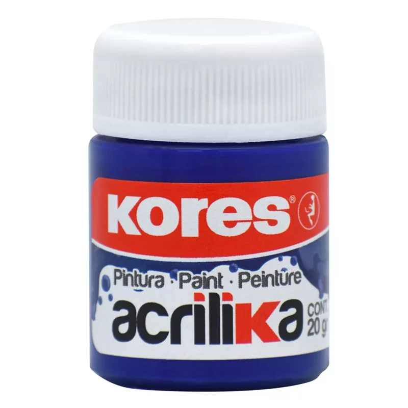 PINTURA ACRILICA KORES 20ML AZUL ATADO DE 12 PZAS.