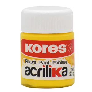 PINTURA ACRILICA KORES 20ML AMARILLO ATADO DE 12 PZAS.